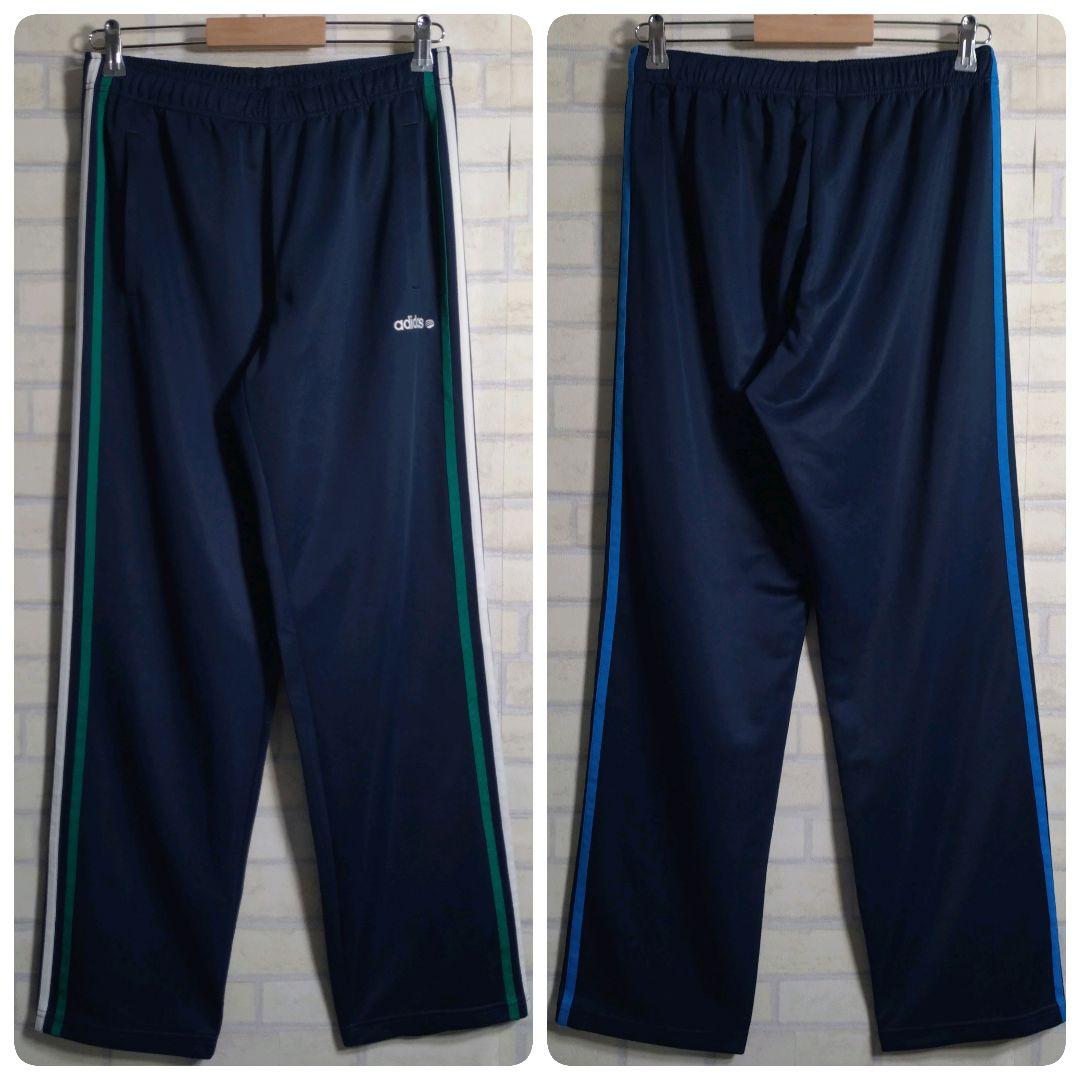 アディダス★あのちゃん着用モデル 刺繍ロゴ セットアップ 上下 青×紺 L