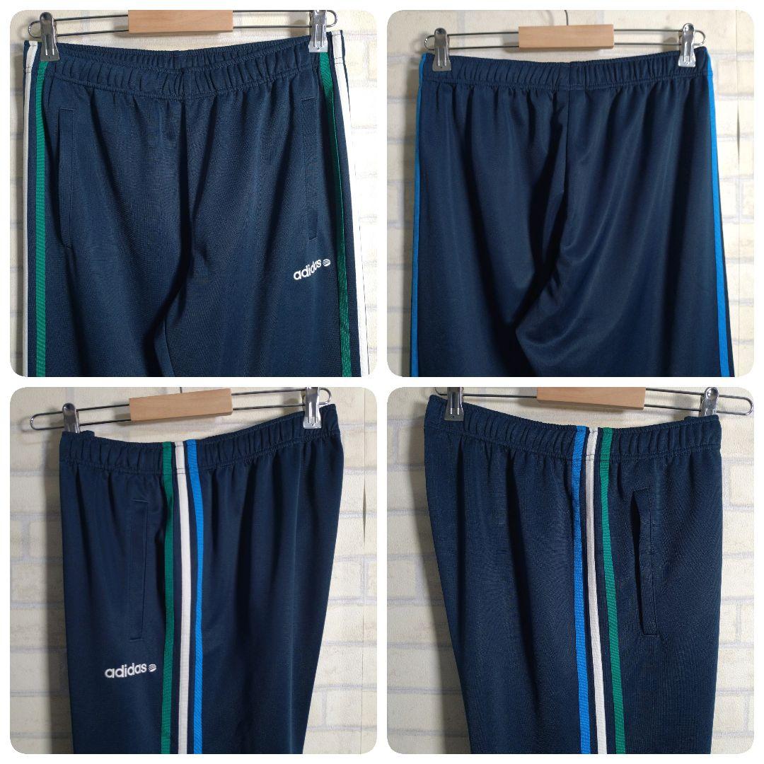 アディダス★あのちゃん着用モデル 刺繍ロゴ セットアップ 上下 青×紺 L