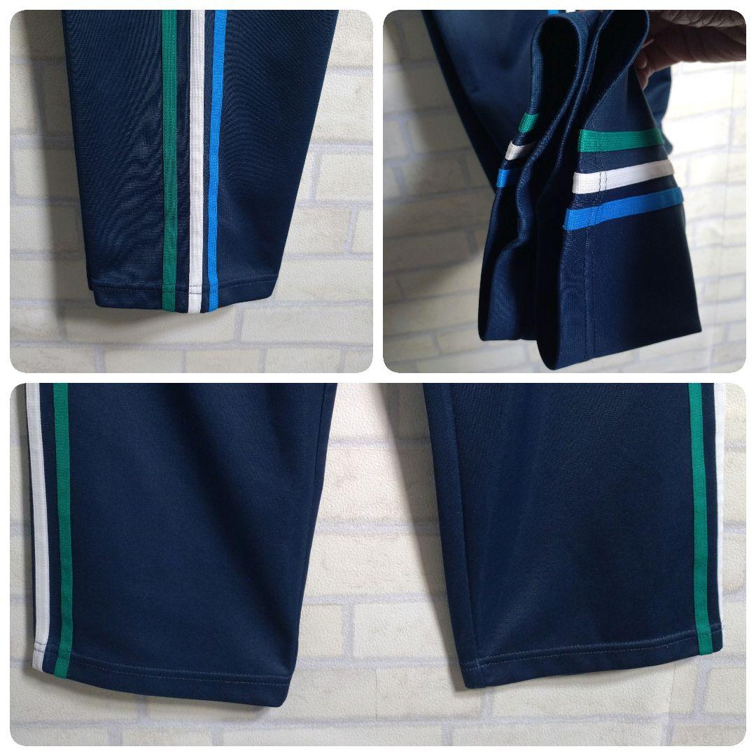 アディダス★あのちゃん着用モデル 刺繍ロゴ セットアップ 上下 青×紺 L