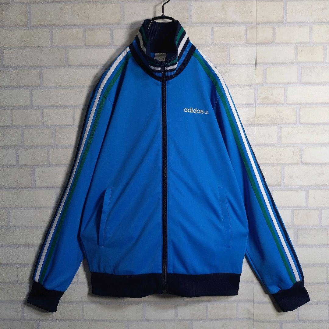 アディダス★あのちゃん着用モデル 刺繍ロゴ セットアップ 上下 青×紺 L