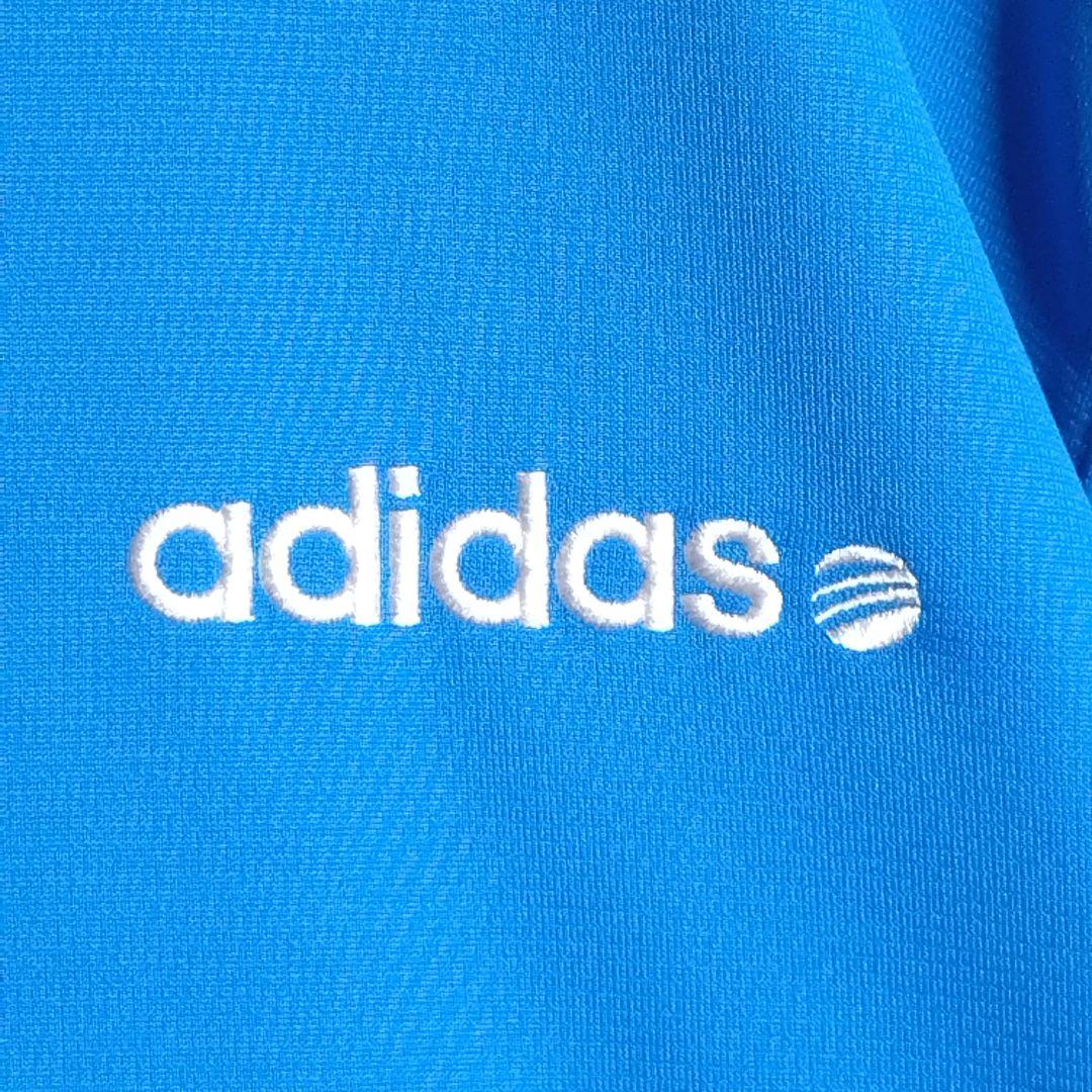 アディダス★あのちゃん着用モデル 刺繍ロゴ セットアップ 上下 青×紺 L