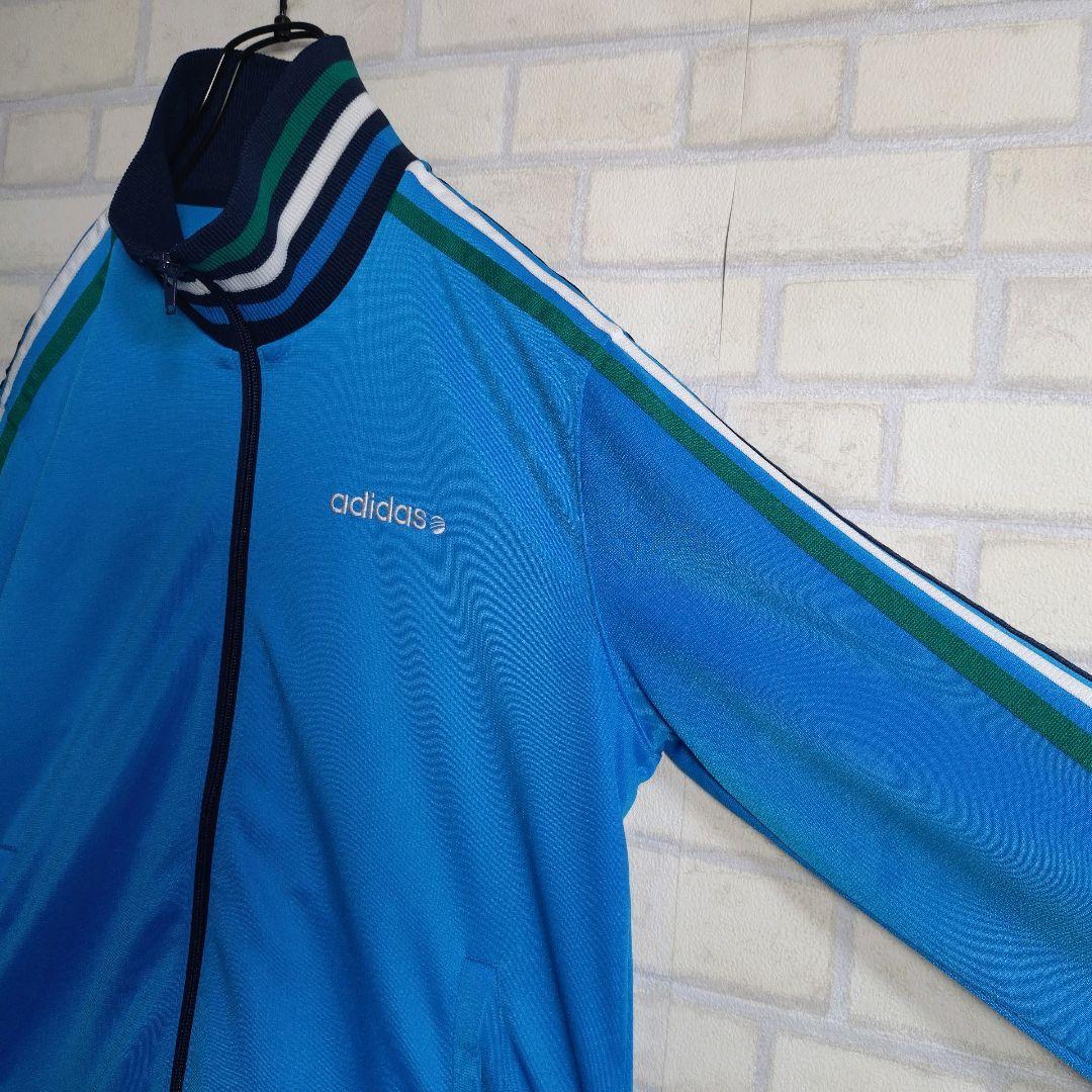 アディダス★あのちゃん着用モデル 刺繍ロゴ セットアップ 上下 青×紺 L