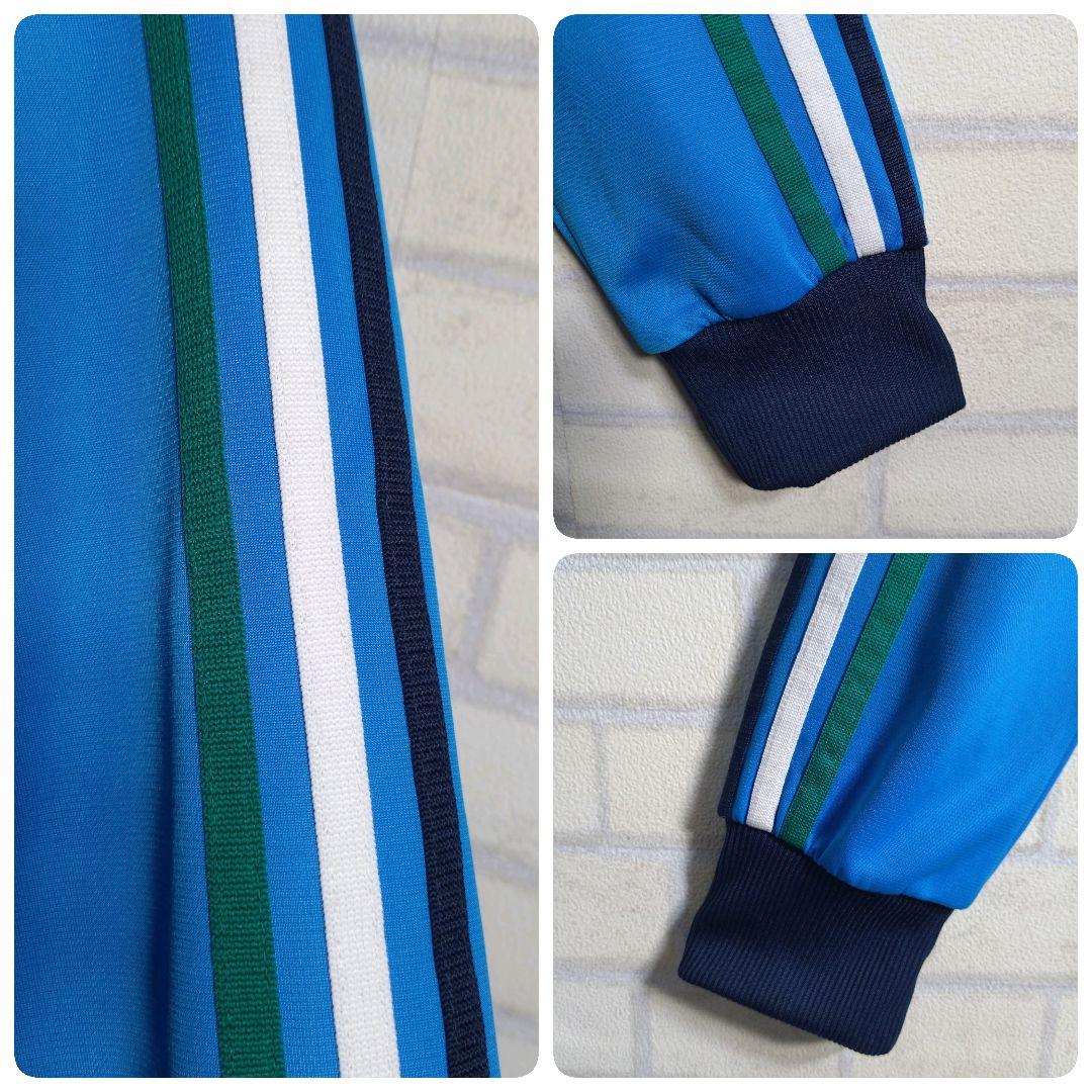 アディダス★あのちゃん着用モデル 刺繍ロゴ セットアップ 上下 青×紺 L