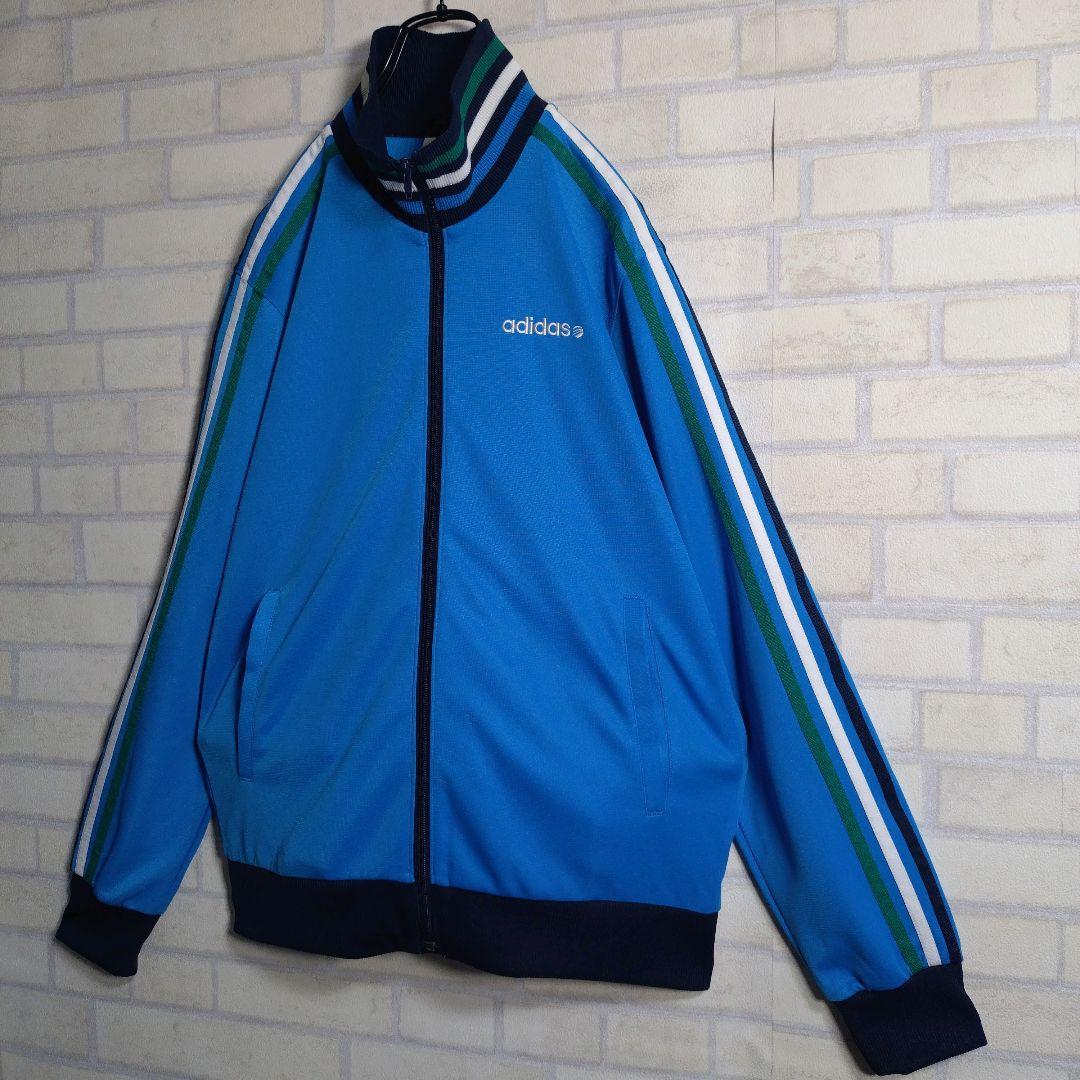 アディダス★あのちゃん着用モデル 刺繍ロゴ セットアップ 上下 青×紺 L