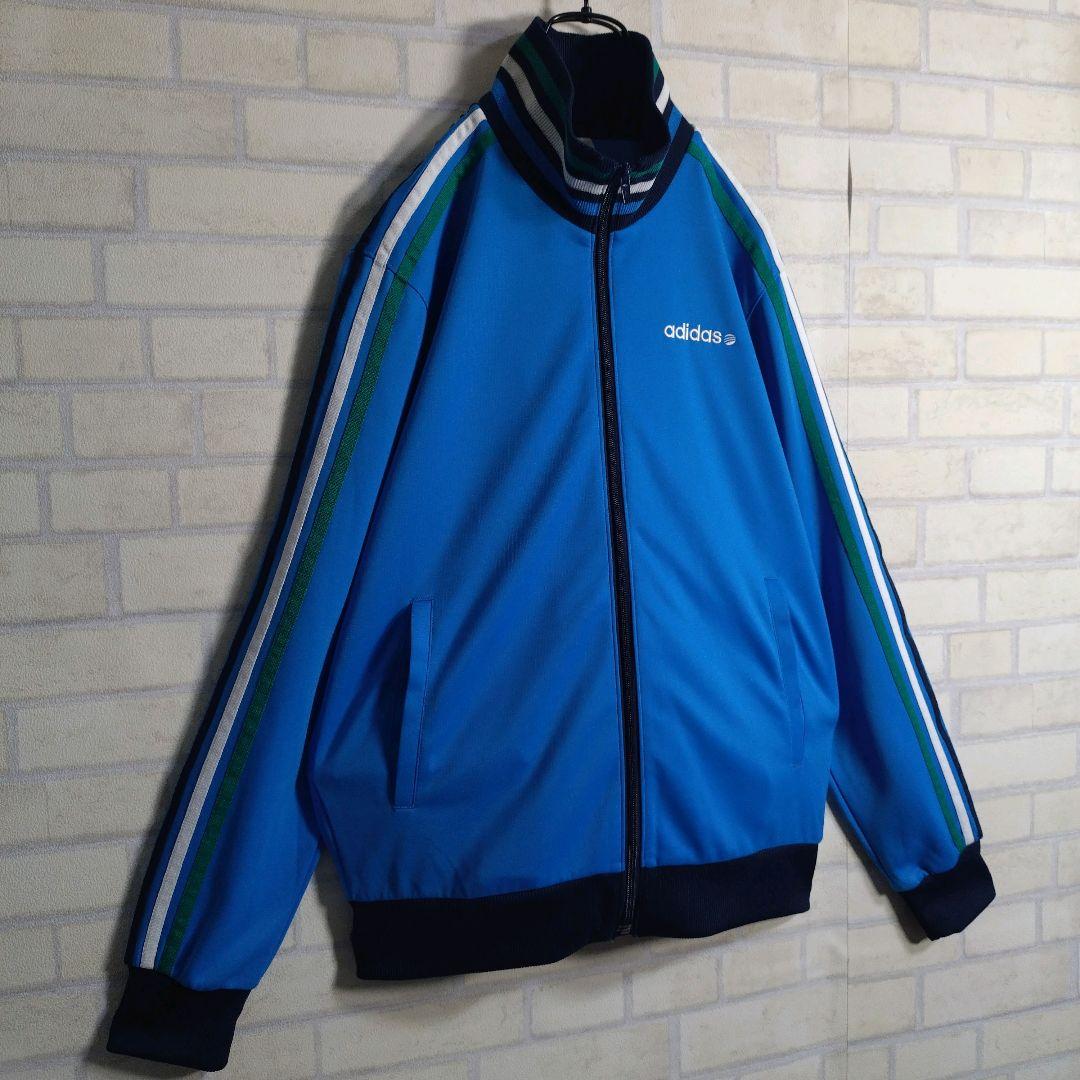 アディダス★あのちゃん着用モデル 刺繍ロゴ セットアップ 上下 青×紺 L