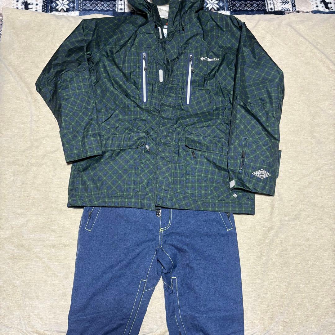 Columbia チェック柄 防水スノーウェア上下セット　メンズ　XLコロンビア