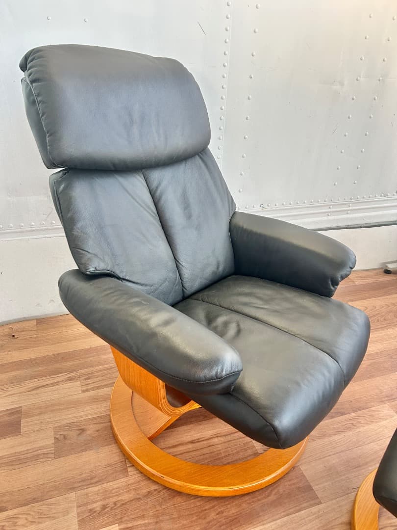 黒　パーソナルチェア　椅子　リクライニング　オシャレ　インテリア　モダン