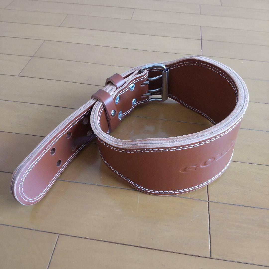 【KHT】ゴールドジムGOLD'S GYMプロレザーベルトSサイズ