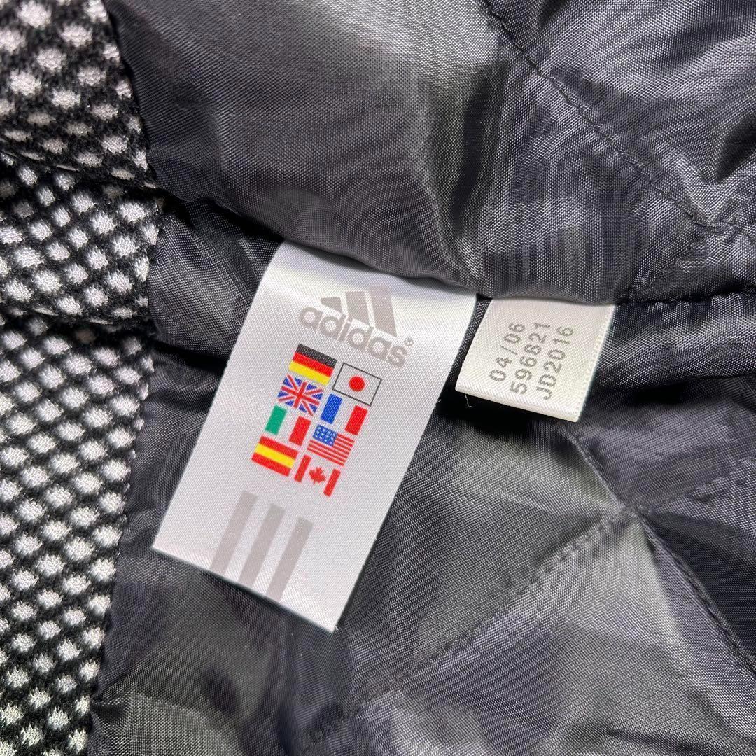 【adidas】ベンチコート　ワンポイントロゴ刺繍　3本ライン　メンズS 黒