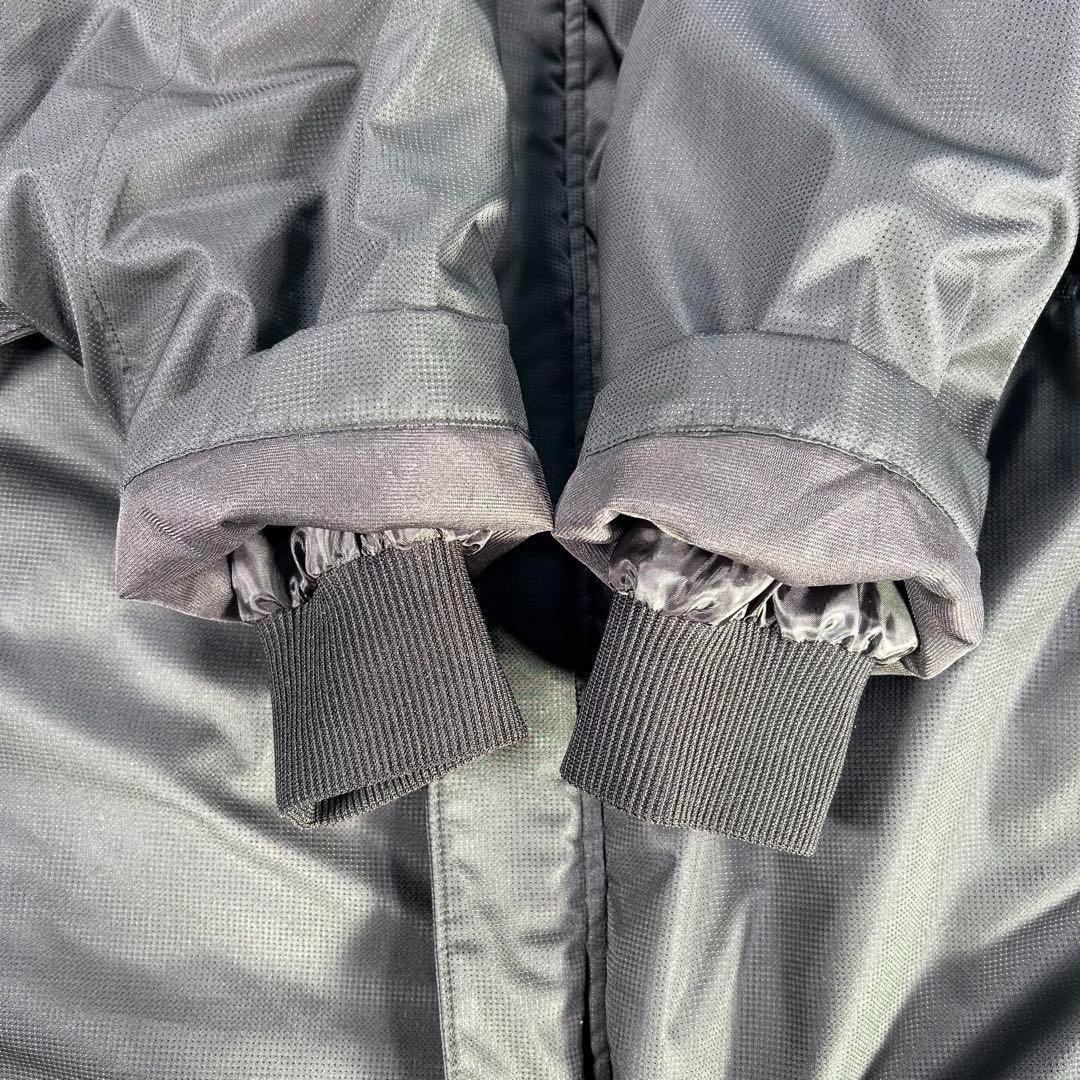 【adidas】ベンチコート　ワンポイントロゴ刺繍　3本ライン　メンズS 黒