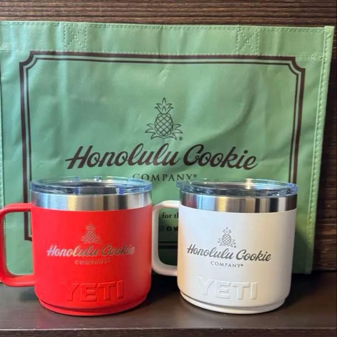 ホノルルクッキー YETI 限定14oz ステンレス マグカップ 赤 白 ペア