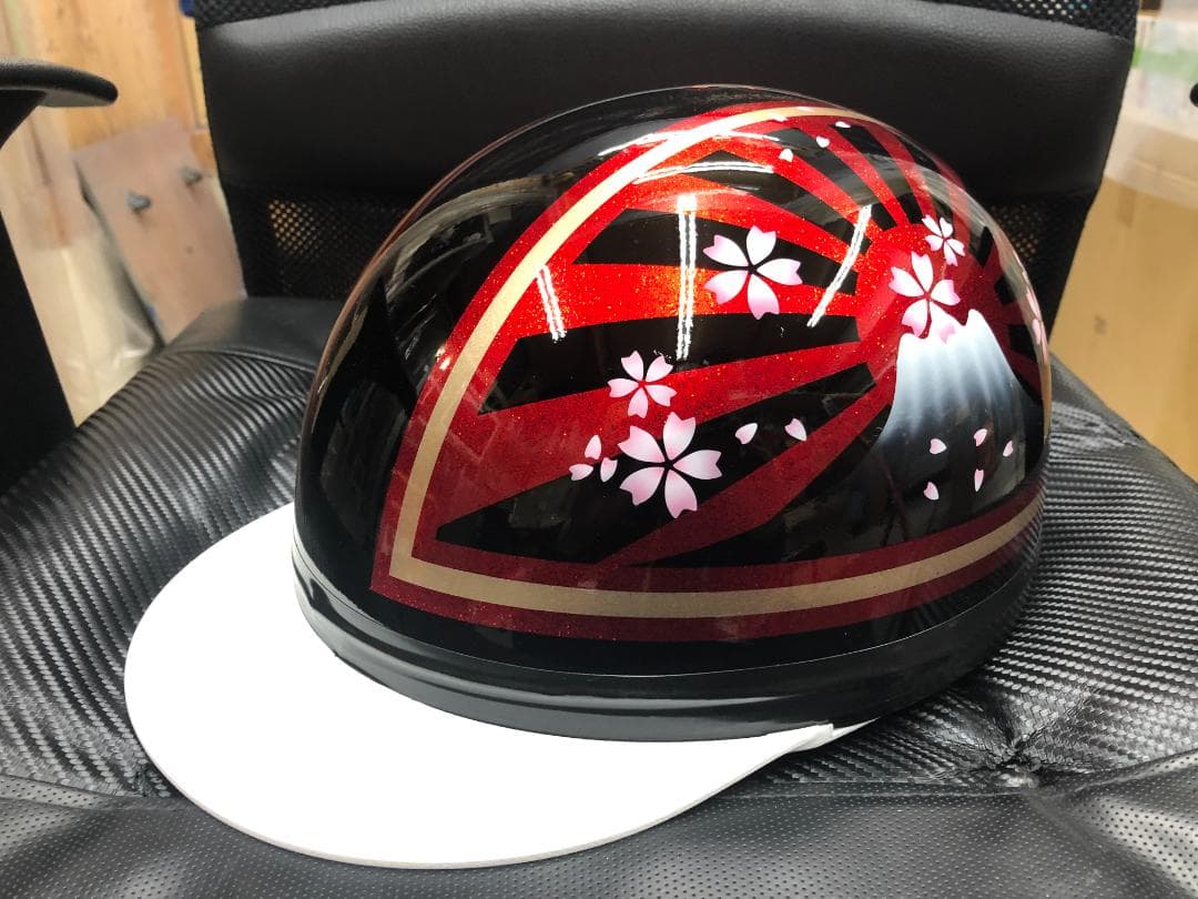 カスタムコルク半 黒✘Candyレッドラップ富士日章 七色ラメ 文字変更