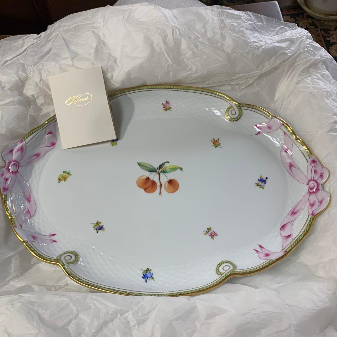 お値下げ☆未使用☆ヘレンド フルーツエスキース チェリー パーティトレイ大皿