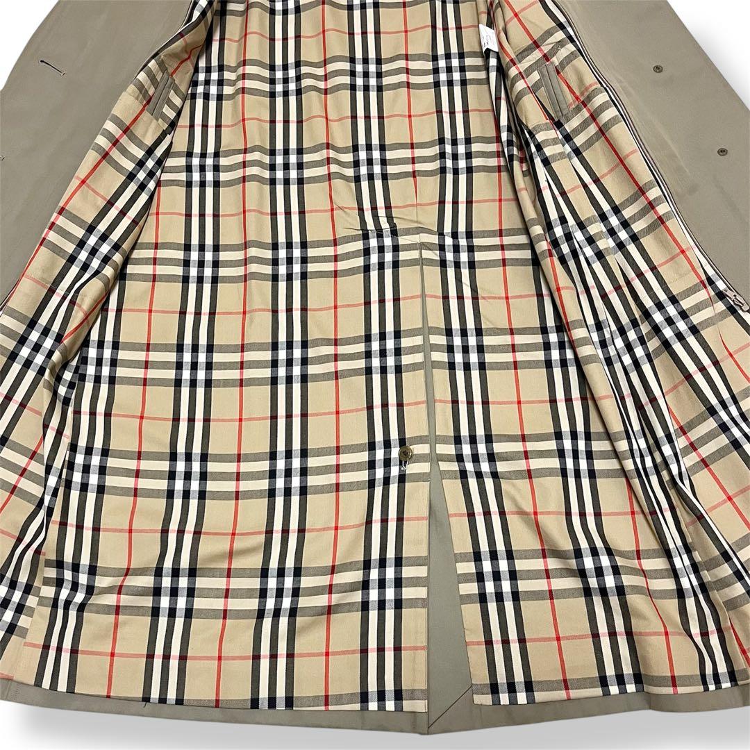 極美品✨希少バーバリー 白タグ ノバチェックステンカラーコート 玉虫色 ベルト
