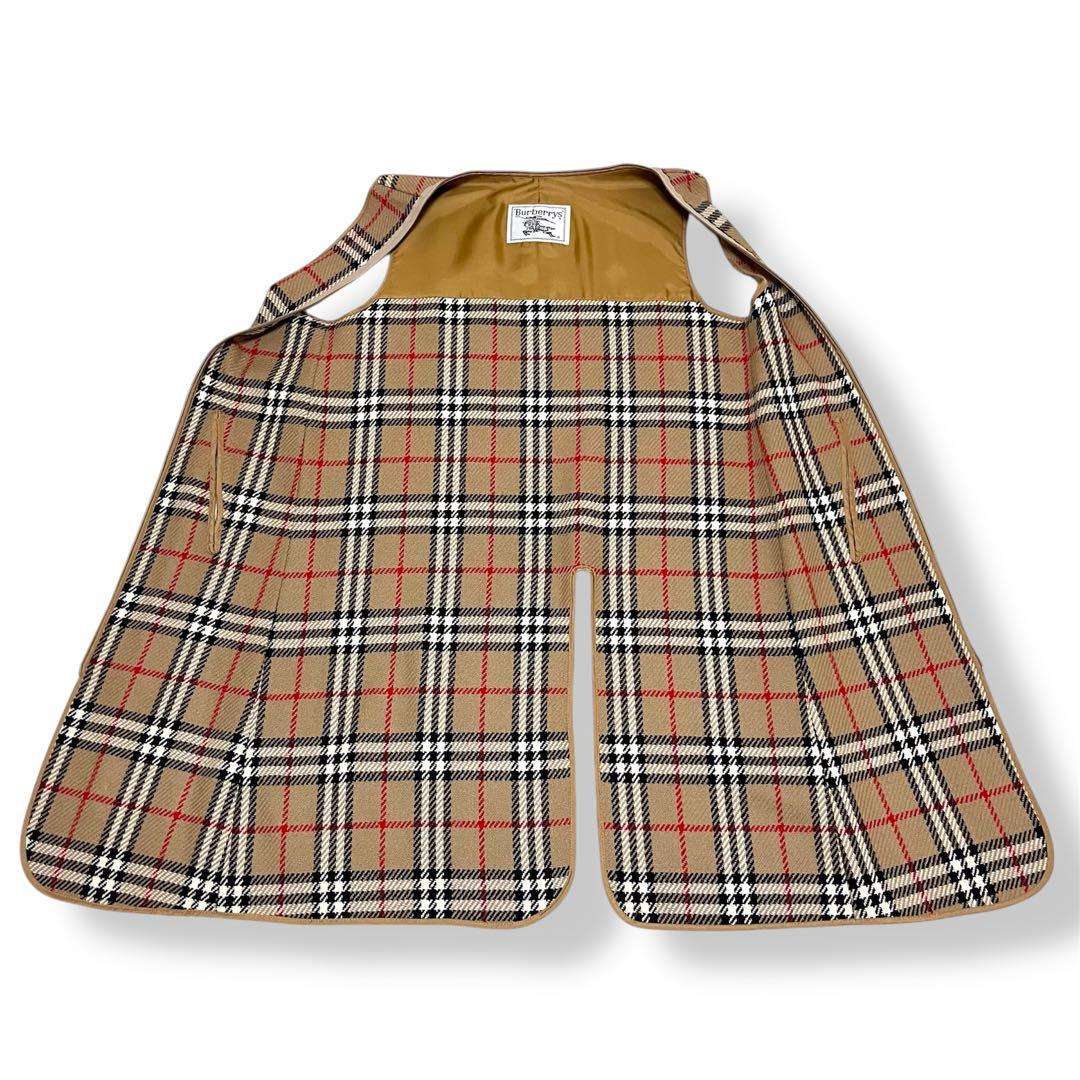 極美品✨希少バーバリー 白タグ ノバチェックステンカラーコート 玉虫色 ベルト