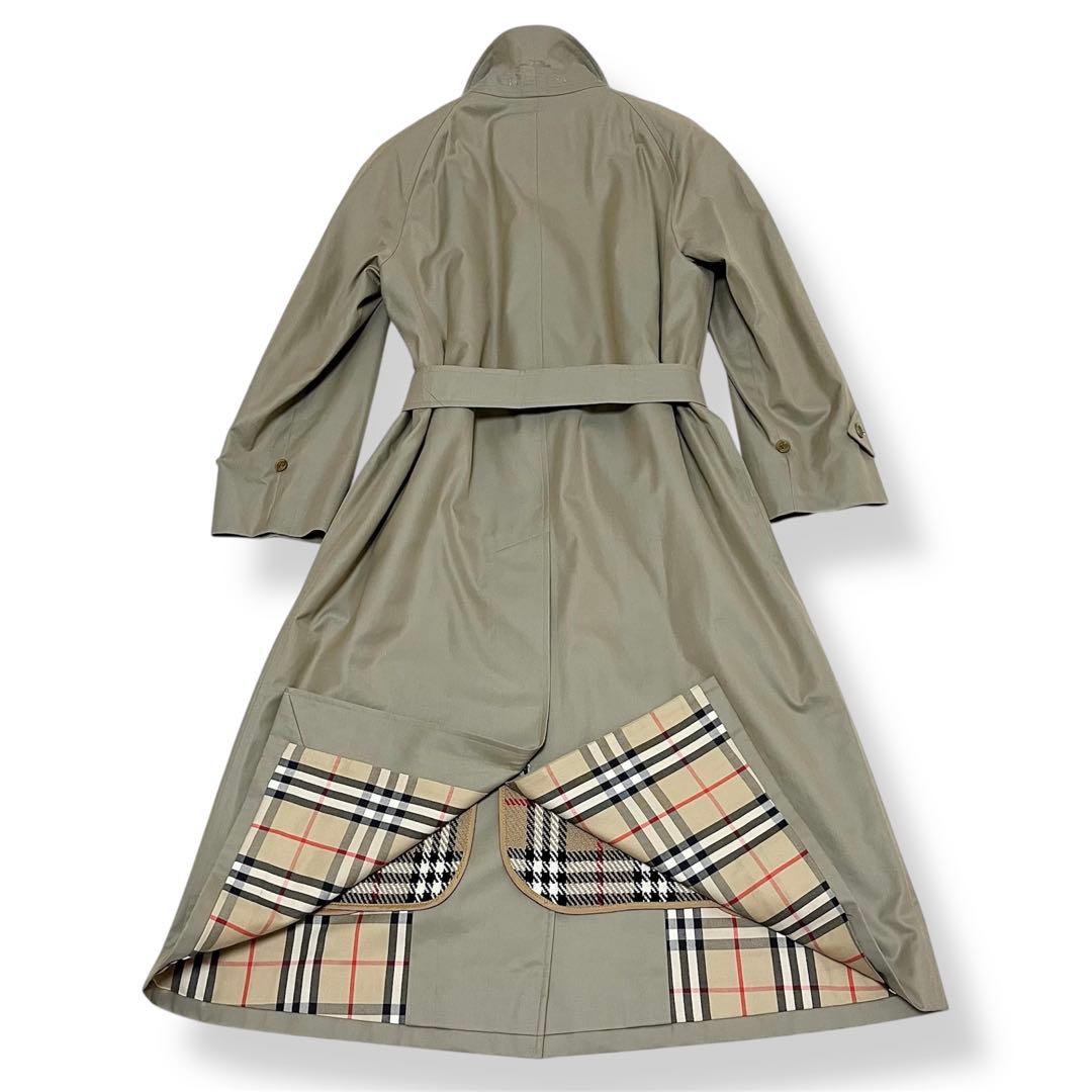 極美品✨希少バーバリー 白タグ ノバチェックステンカラーコート 玉虫色 ベルト