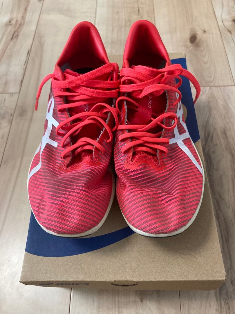 ASICS スパイクシューズ レッド