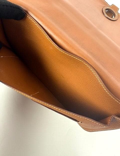 ◆HERMES◆エルメス◆ドゴンGM/ゴールド×ゴールド金具/シェーブル