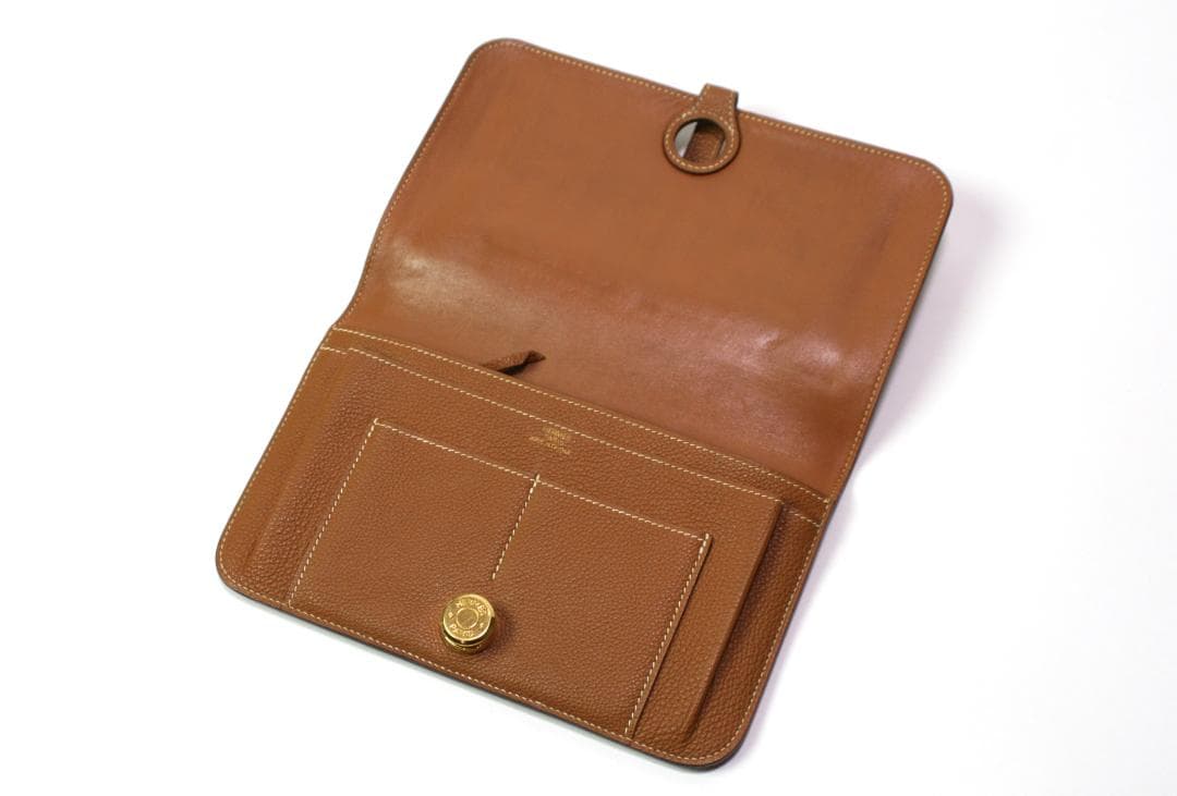 ◆HERMES◆エルメス◆ドゴンGM/ゴールド×ゴールド金具/シェーブル