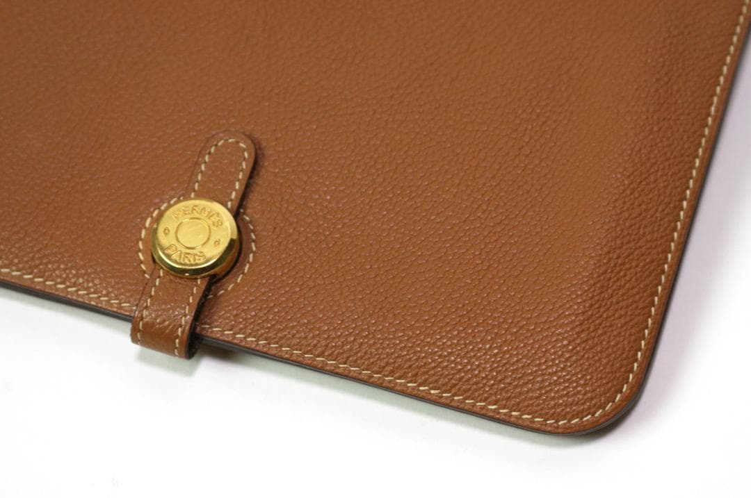 ◆HERMES◆エルメス◆ドゴンGM/ゴールド×ゴールド金具/シェーブル