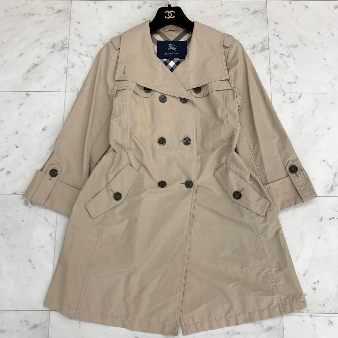 バーバリー ダブルチェスターコート Lサイズ スプリングコート ノバチェック
