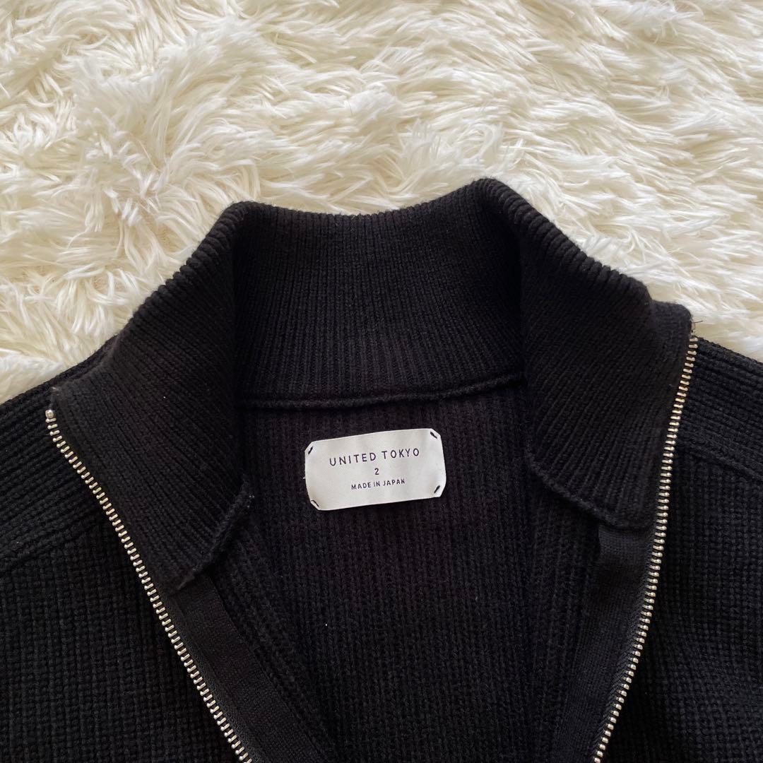 美品✨UNITED TOKYO ドライバーズニット 2 ブラック 肉厚 日本製