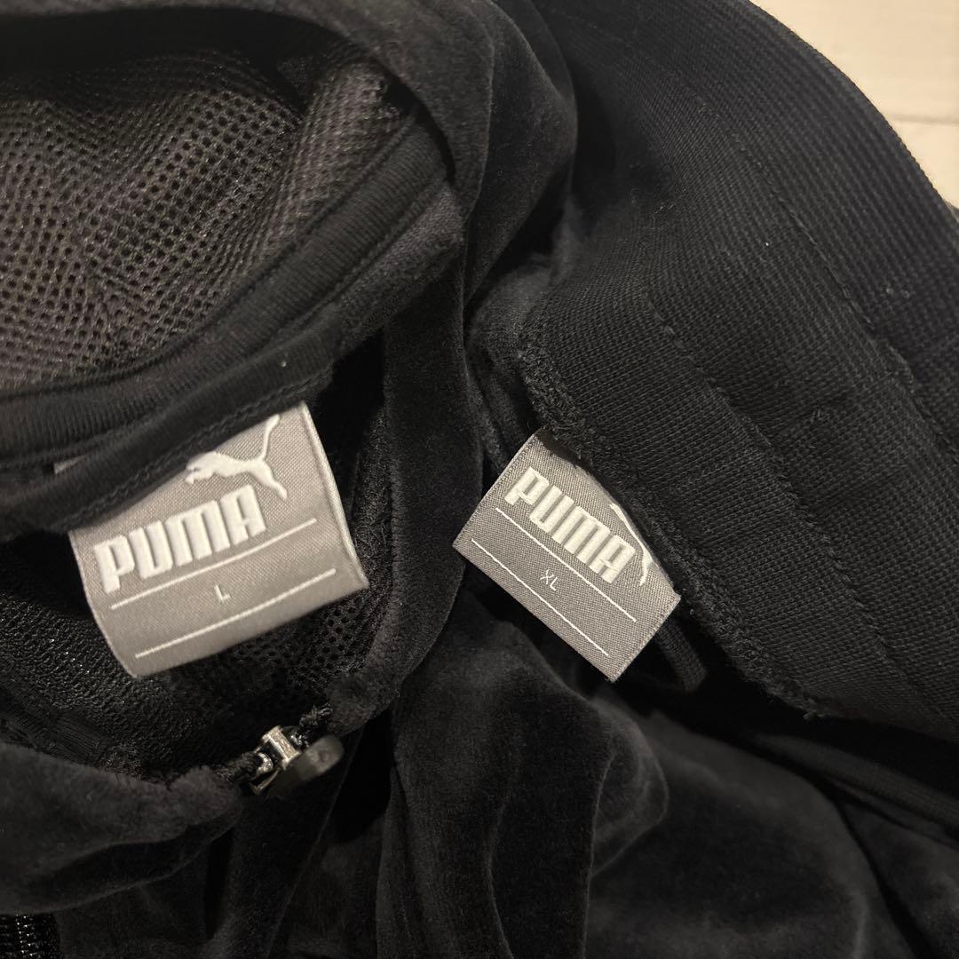 PUMA ベロアセットアップ 黒 トラックジャケット ストリートY2K