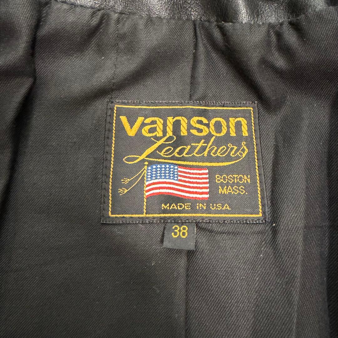 美品Lサイズ相当　VANSON シングルライダースジャケット　レザージャケット