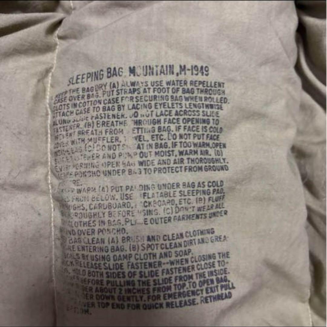 50s 米軍実物 SLEEPING BAG MOUNTAIN M–1949 羽毛
