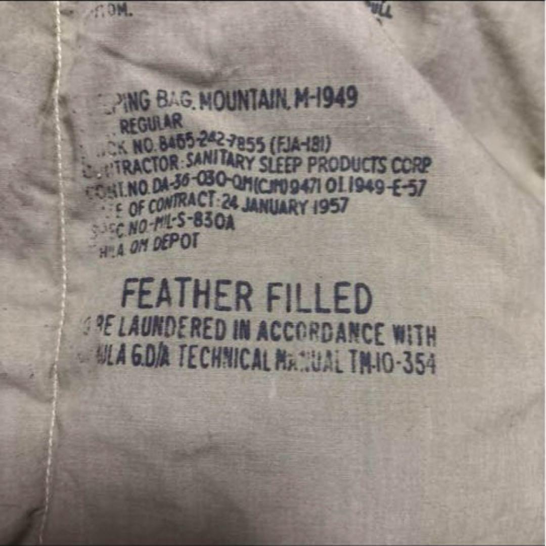 50s 米軍実物 SLEEPING BAG MOUNTAIN M–1949 羽毛