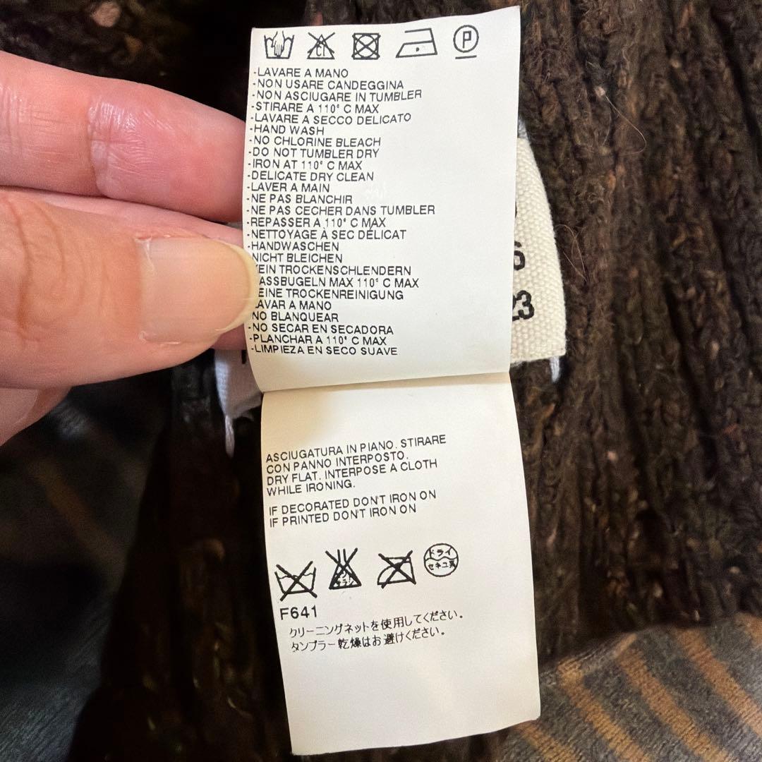 Maison Martin Margielaリブ編みブラウンマフラー