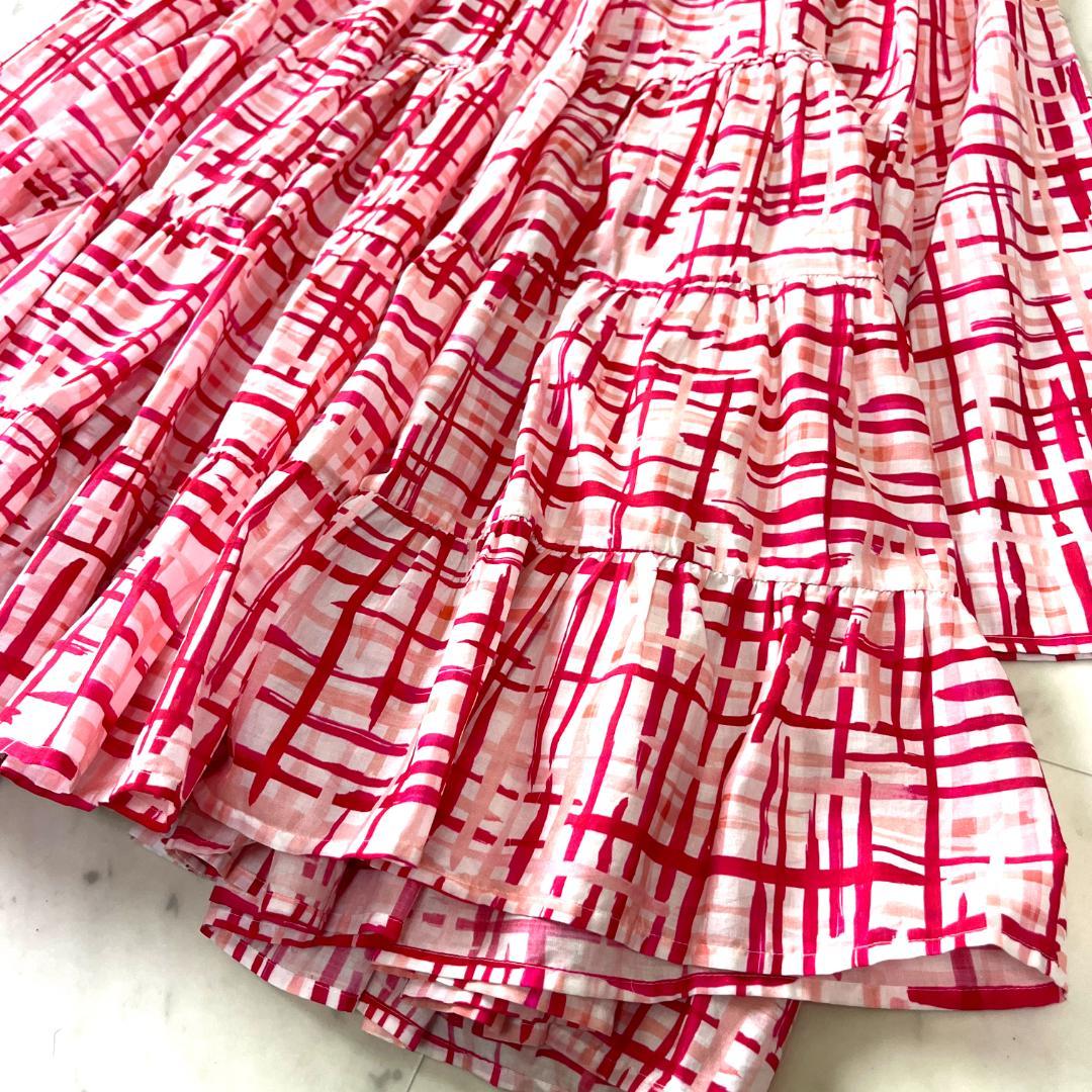 22SS✨ マーレット ソリマン S ティアードワンピース チェック ピンク