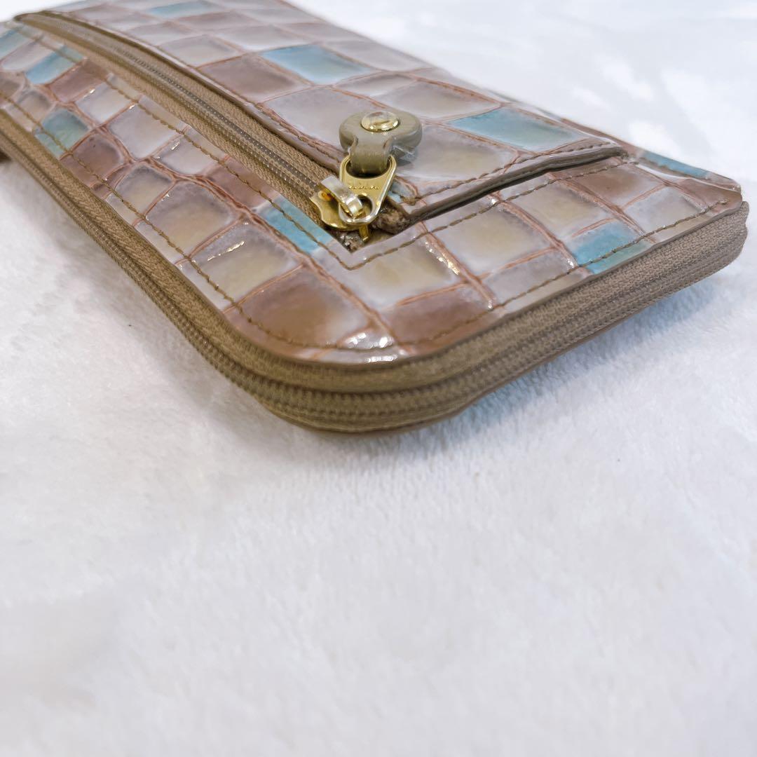 ATAO　財布　リモヴィトロ　アドリアエメラルド　L字ジップ　金ロゴ