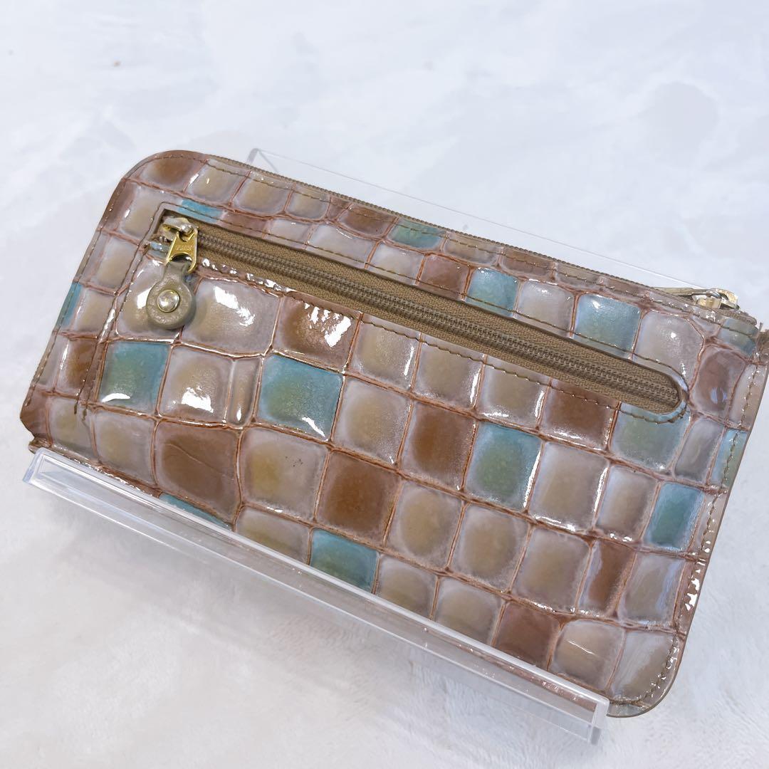 ATAO　財布　リモヴィトロ　アドリアエメラルド　L字ジップ　金ロゴ