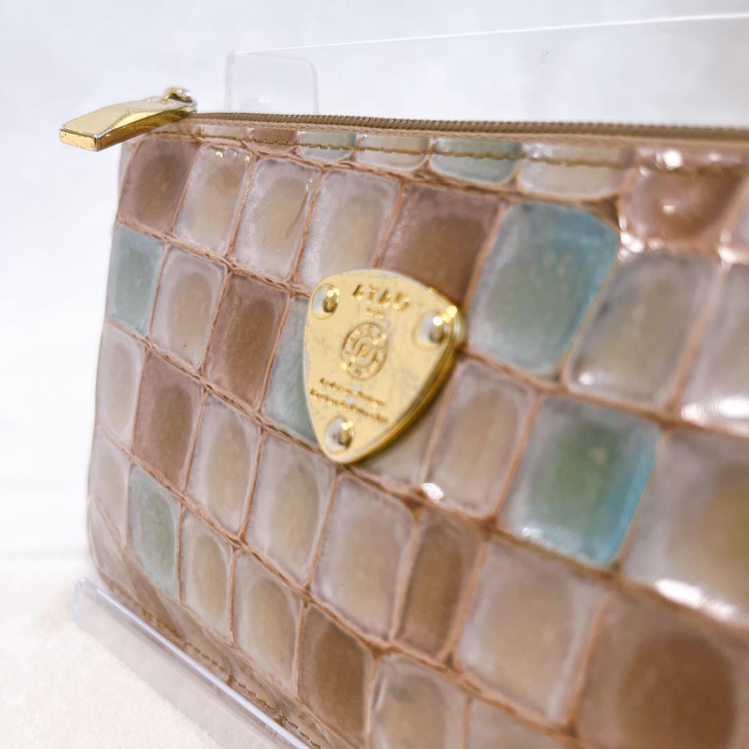 ATAO　財布　リモヴィトロ　アドリアエメラルド　L字ジップ　金ロゴ