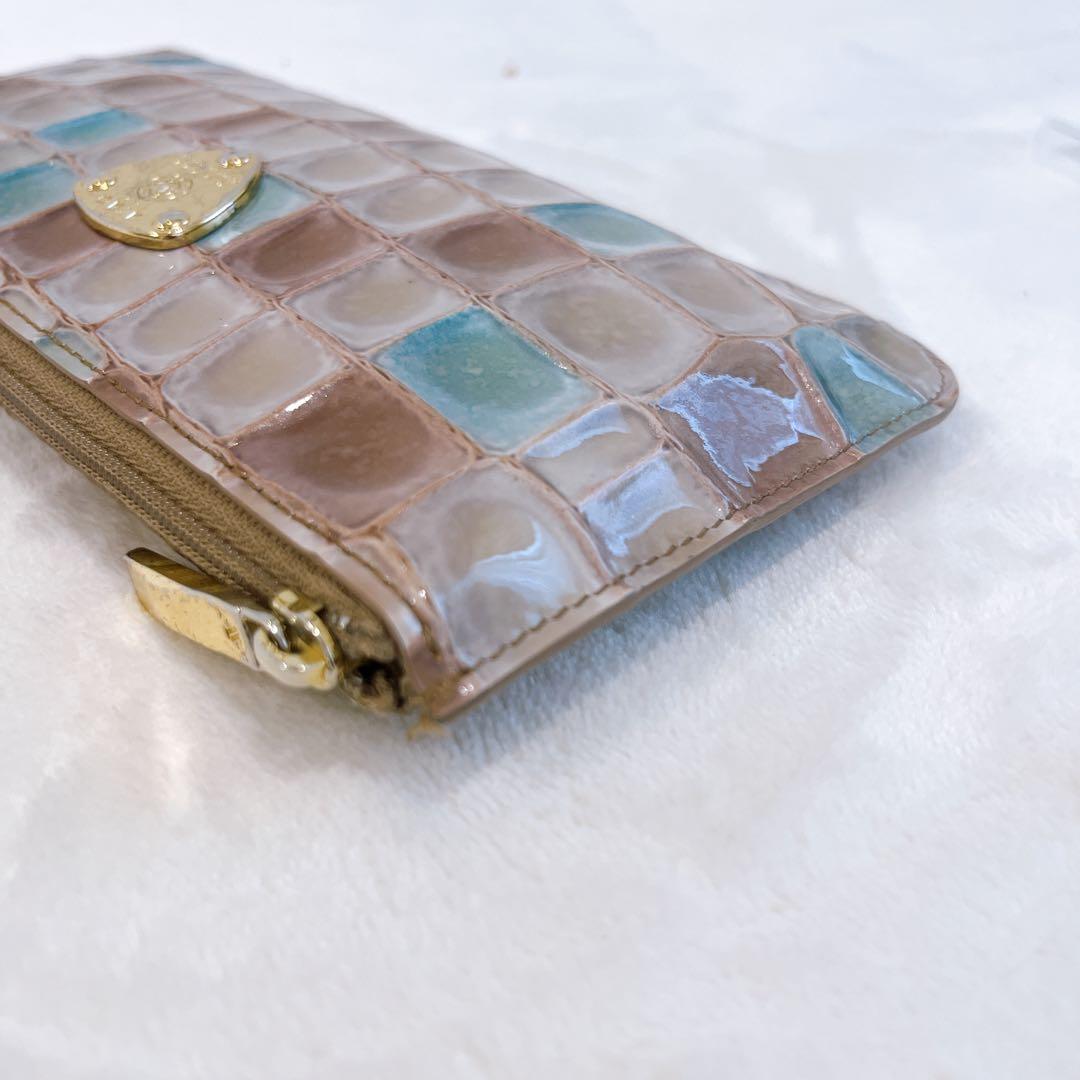 ATAO　財布　リモヴィトロ　アドリアエメラルド　L字ジップ　金ロゴ