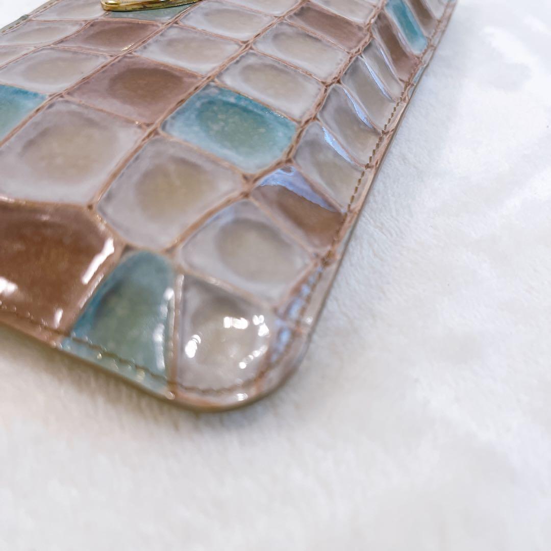 ATAO　財布　リモヴィトロ　アドリアエメラルド　L字ジップ　金ロゴ