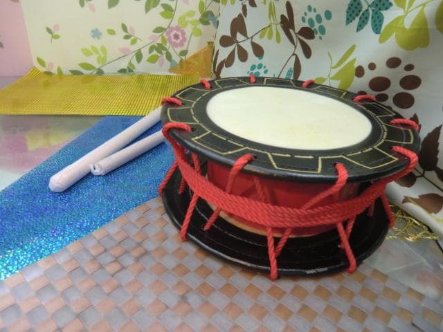 トトロR(送料無料)15.000円　沖縄締め太鼓30cm　　牛革製