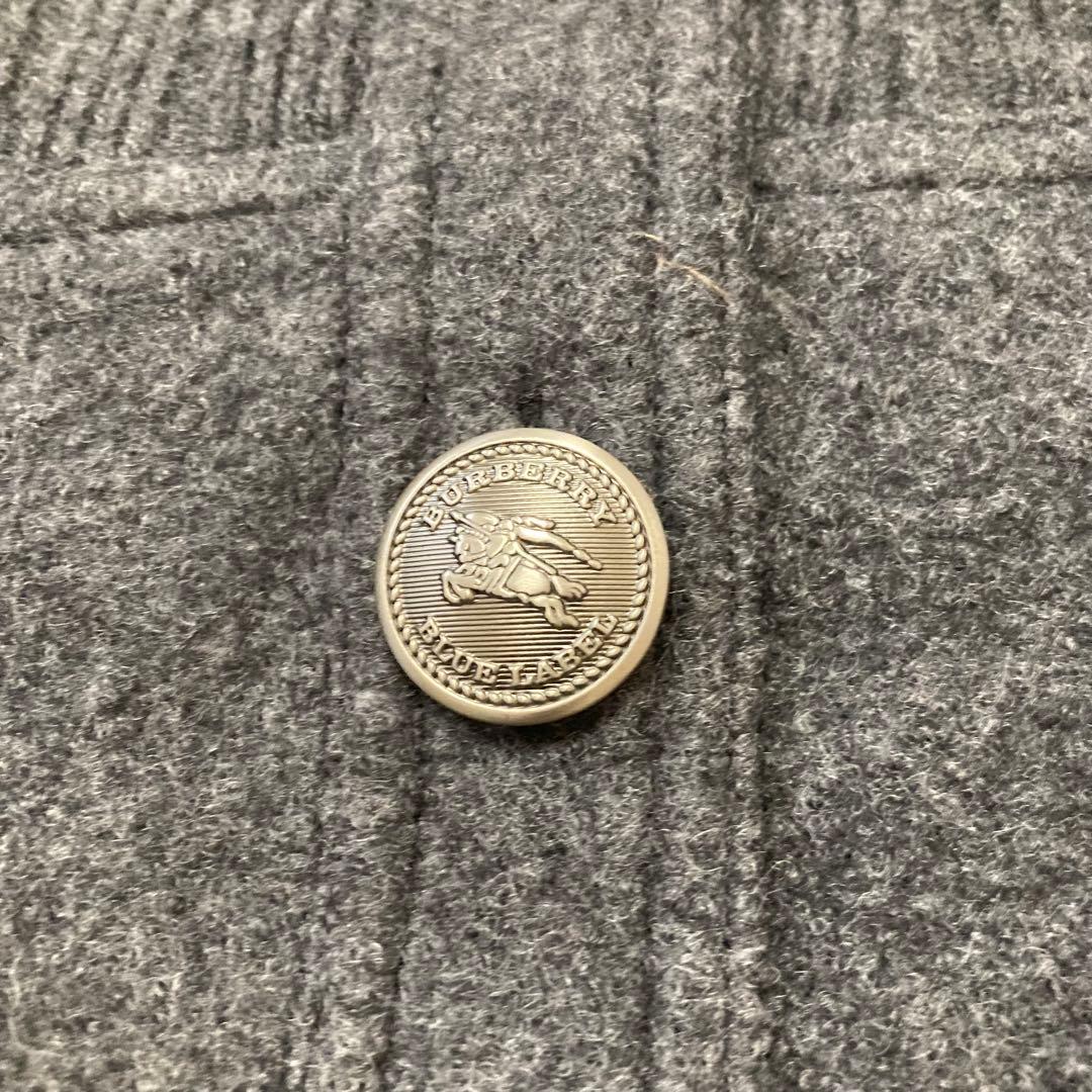 バーバリーブルーレーベル　ウール　ワンピース　リブ　ノースリーブ　銀ボタン　38