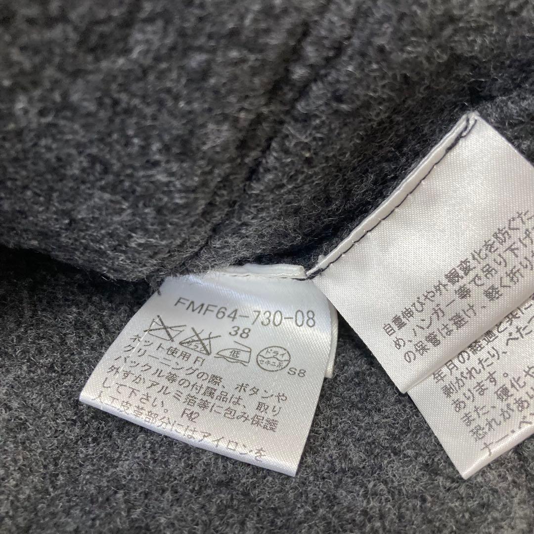 バーバリーブルーレーベル　ウール　ワンピース　リブ　ノースリーブ　銀ボタン　38