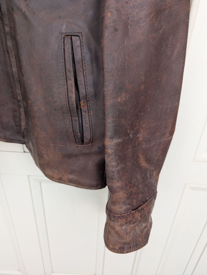 AEROLETHER Co ホースハイドsize38シングルライダース