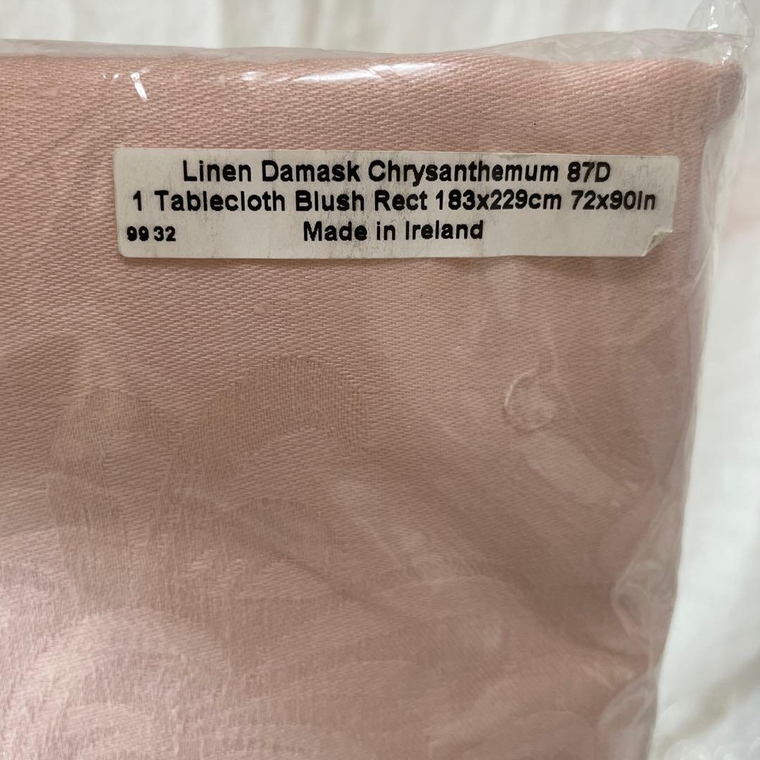 アイリッシュリネンダマスク　テーブルクロス　菊　ピンク　新品未使用