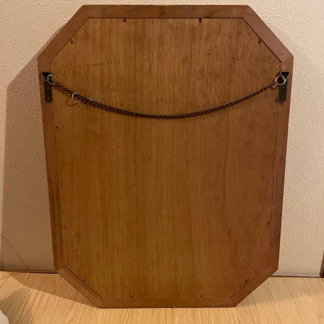 アンティーク　レトロ　壁掛け鏡　八角形ミラー ウォールミラー