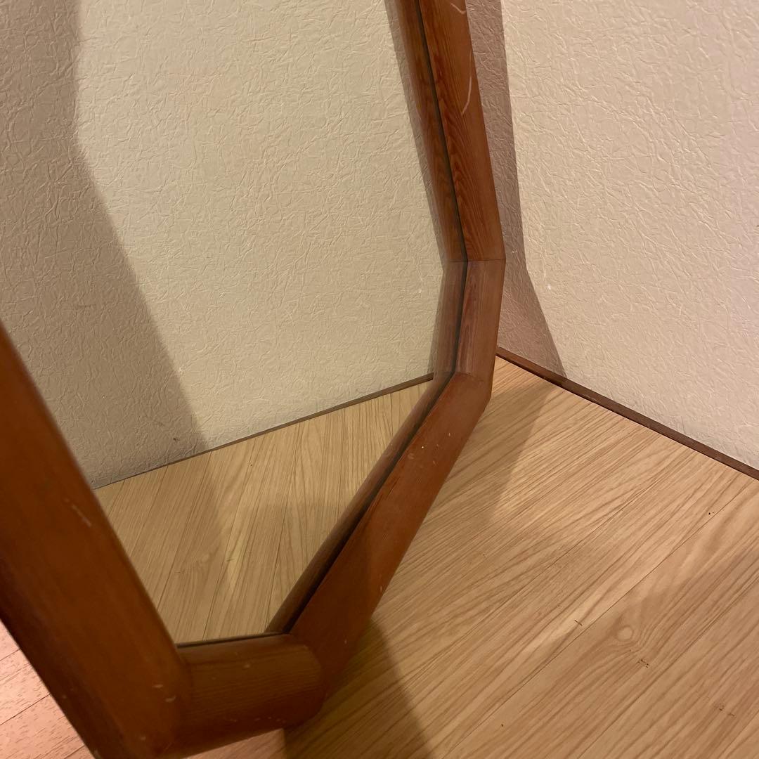 アンティーク　レトロ　壁掛け鏡　八角形ミラー ウォールミラー