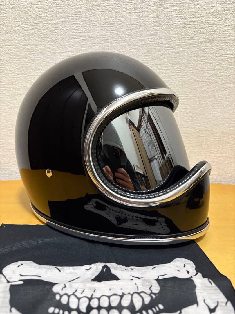 新品！スペースヘルメットLサイズ　ブラック　ゴーグル、ケース付きnobudz風