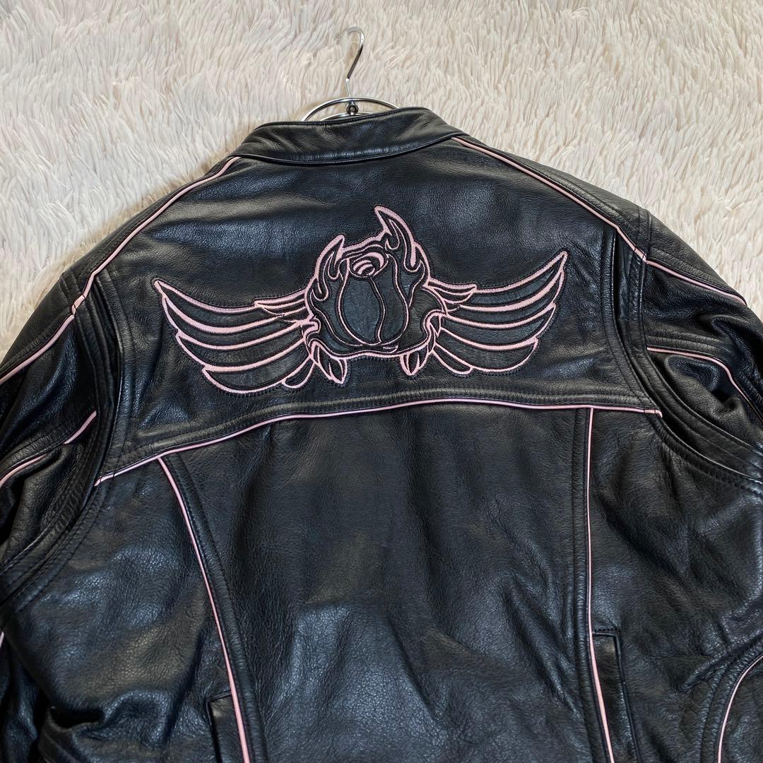希少♡ハーレーダビッドソン シングルライダースジャケット ワッペン