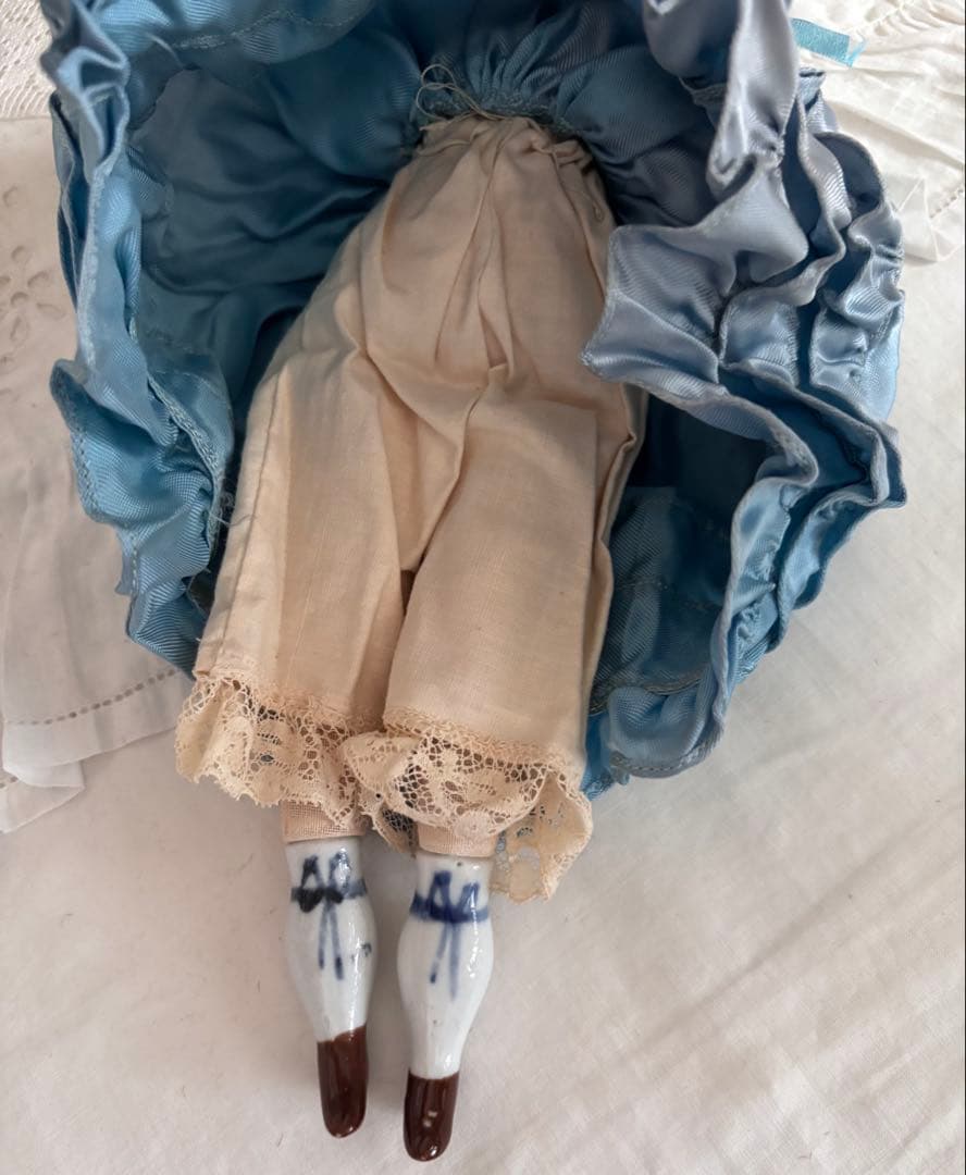 最終　1800's 刻印　チャイナヘッドドール　ブロンド　ドイツ　ビスクドール