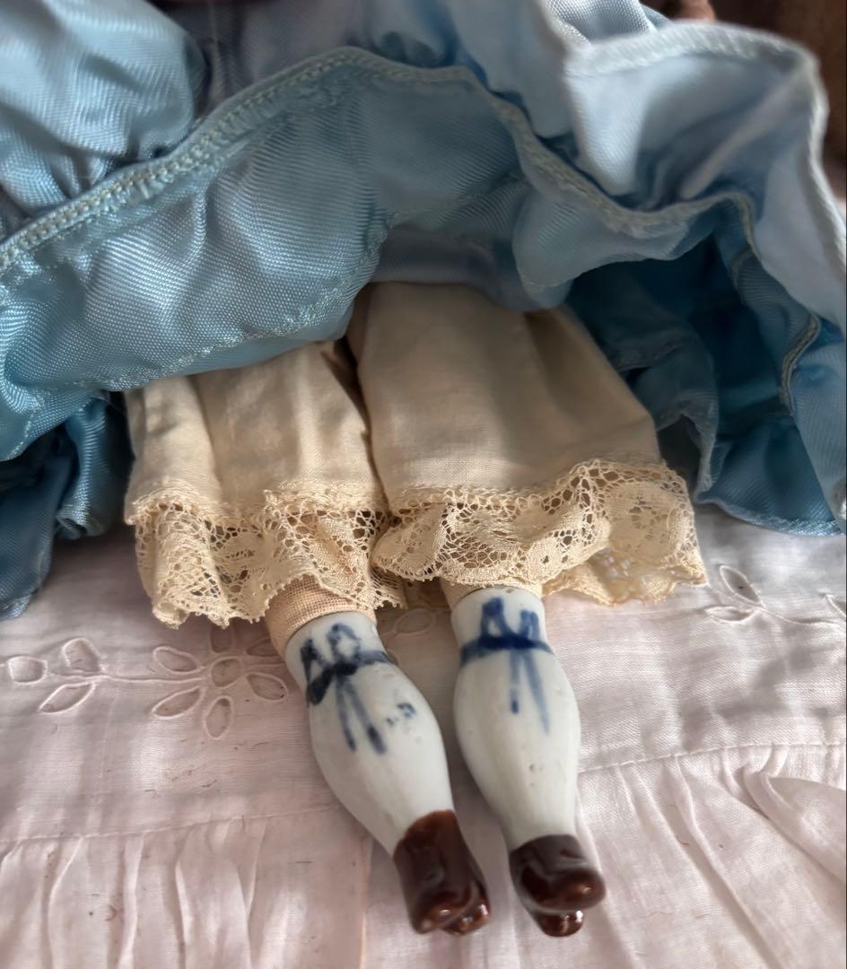 最終　1800's 刻印　チャイナヘッドドール　ブロンド　ドイツ　ビスクドール