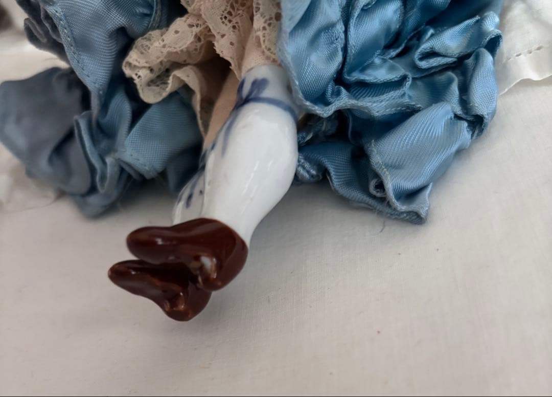 最終　1800's 刻印　チャイナヘッドドール　ブロンド　ドイツ　ビスクドール