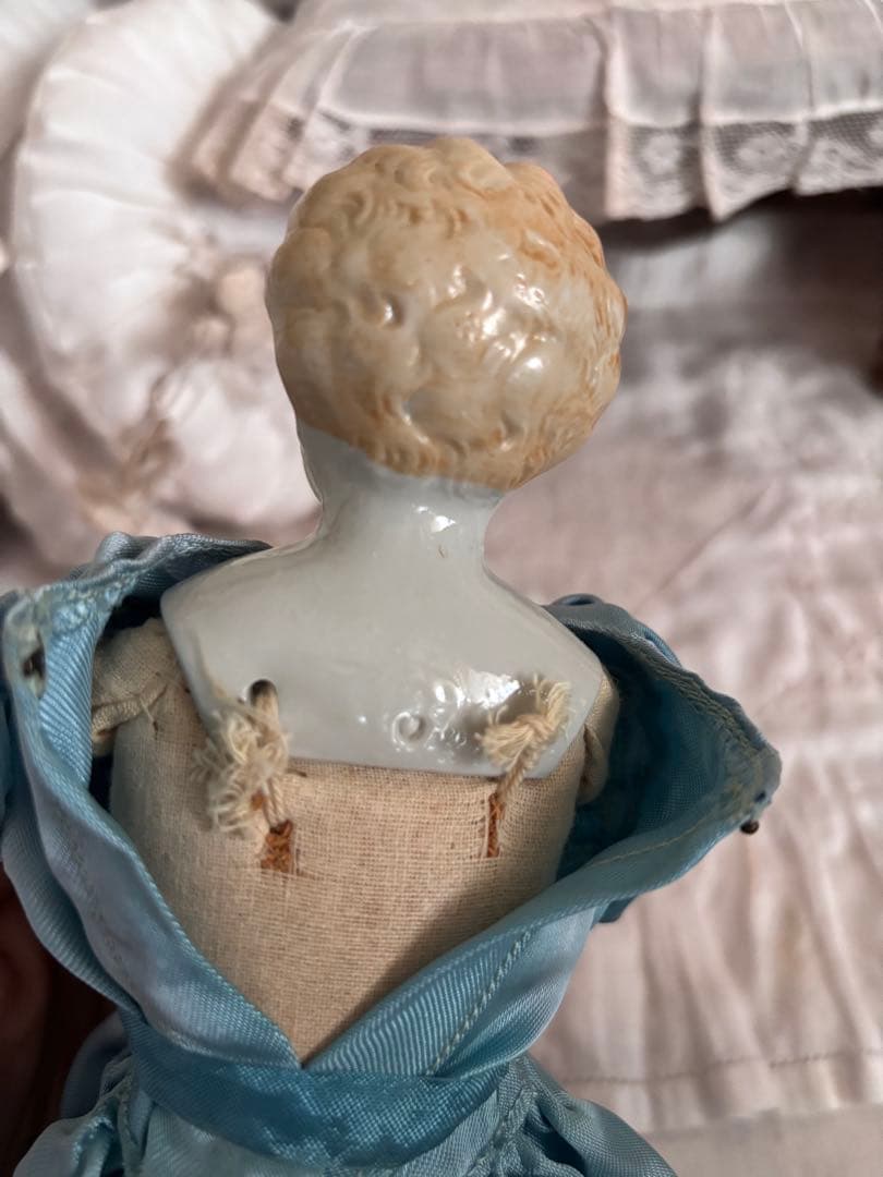 最終　1800's 刻印　チャイナヘッドドール　ブロンド　ドイツ　ビスクドール